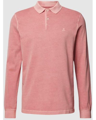 Marc O' Polo Poloshirt mit Label-Stitching - Pink