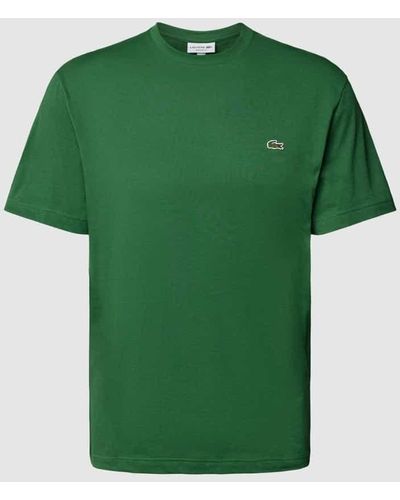Lacoste T-Shirt mit Rundhalsausschnitt und Label-Stitching - Grün
