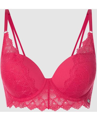 s.Oliver RED LABEL Push-up-BH mit Spitze Modell 'Elise' - Pink