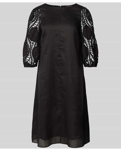 Luisa Cerano Knielanges Kleid in unifarbenem Design - Schwarz