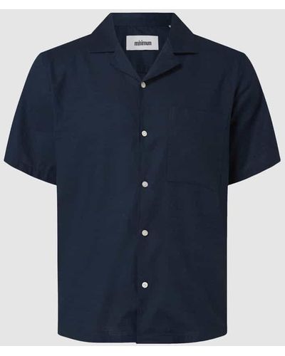 Minimum Regular Fit Freizeithemd aus Bio-Baumwolle Modell 'Nantes' - Blau