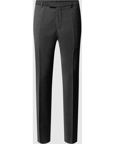 Strellson Slim Fit Pantalon Met Persplooien - Zwart