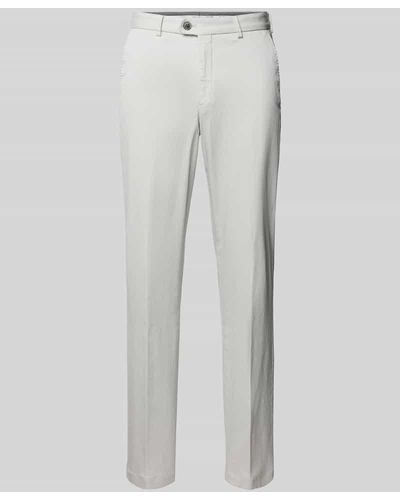 Hiltl Slim Fit Hose mit Bügelfalten Modell 'Porter' - Weiß