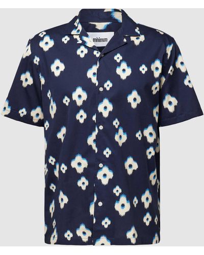Minimum Freizeithemd aus reiner Baumwolle mit Reverskragen Modell 'JOLE' - Blau