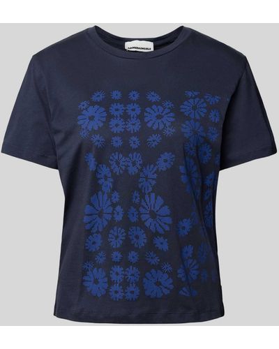 ARMEDANGELS T-Shirt mit floralem Muster Modell 'MAARLA FLOWER POWAA' - Blau