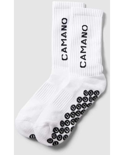 Camano Socken mit Label-Print im 2er-Pack - Weiß