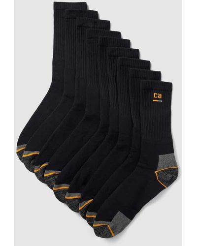 Camano Socken mit Label-Print im 9er-Pack - Schwarz