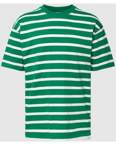Minimum T-Shirt mit Streifenmuster Modell 'Kila' - Grün