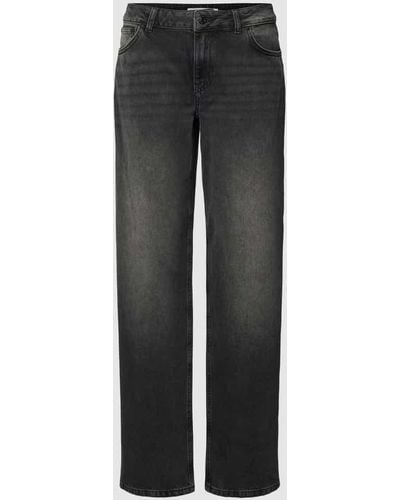 Review Jeans mit Eingrifftaschen in unifarbenem Design - Grau