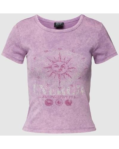 BDG T-Shirt im Batik-Look Modell 'Energy Acid Baby' - Pink