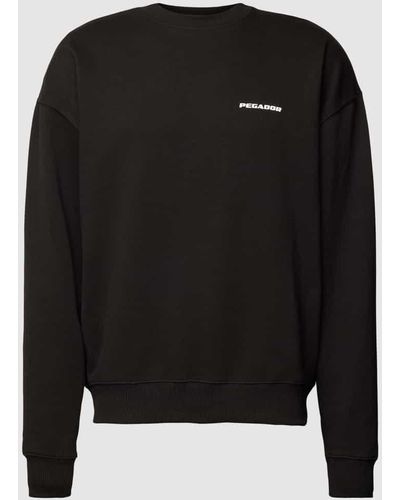 PEGADOR Oversized Sweatshirt mit Label-Print - Schwarz