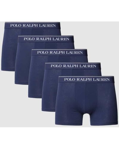 Polo Ralph Lauren Trunks mit elastischem Logo-Bund im 5er-Pack - Blau