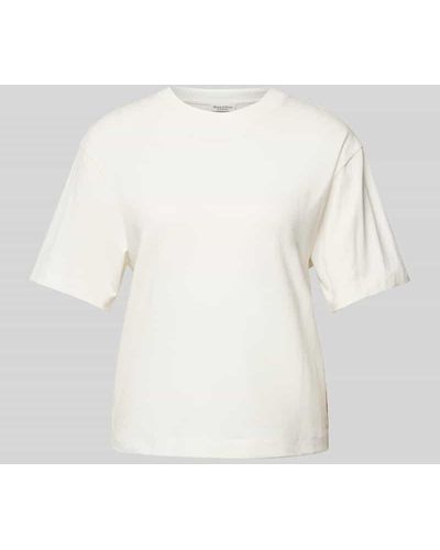 Marc O' Polo T-Shirt mit geripptem Rundhalsausschnitt - Weiß