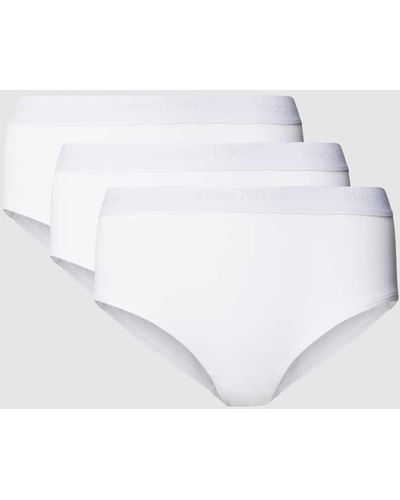 Marc O' Polo Slip mit elastischem Logo-Bund im 3er-Pack Modell 'ESSENTIALS' - Weiß