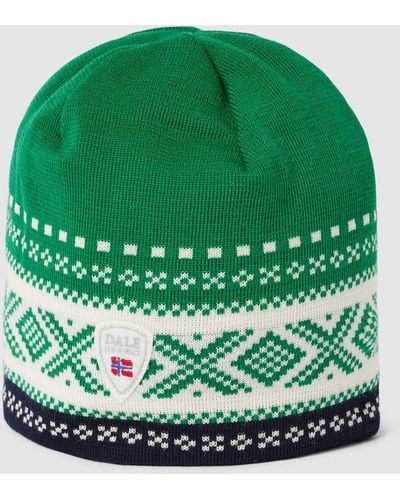 Dale Of Norway Beanie mit Allover-Muster Modell 'DYSTINGEN' - Grün