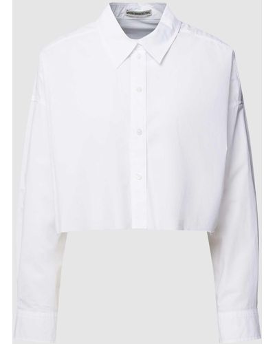 DRYKORN Cropped Hemdbluse mit Knopfleiste Modell 'ADU' - Weiß