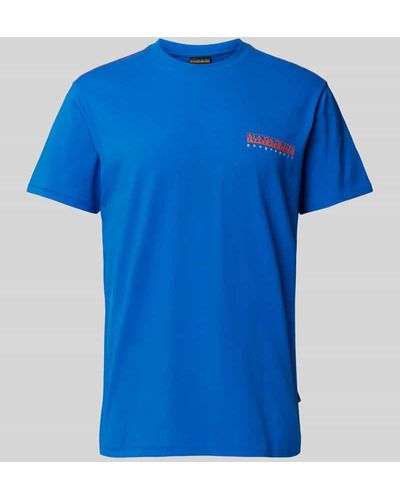 Napapijri T-Shirt mit Rundhalsausschnitt Modell 'GRAS' - Blau