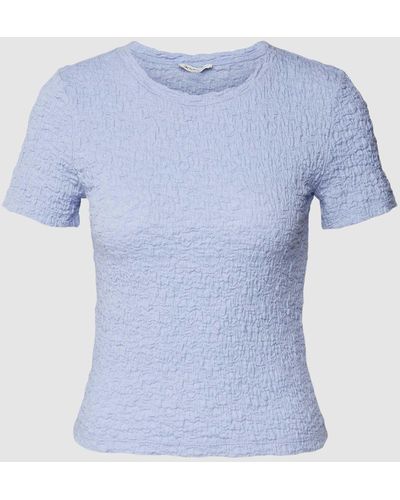 Tom Tailor Denim T-Shirt mit Strukturmuster Modell 'Crinkle' - Blau