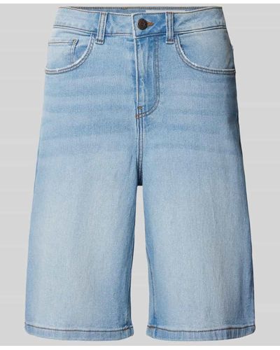 Noisy May High Waist Jeansshorts in unifarbenem Design Modell 'LIRA' - Blau