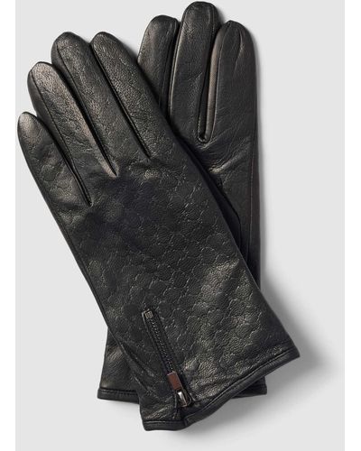 Joop! Handschuhe aus Leder mit Reißverschluss Modell 'Cornflower' - Schwarz