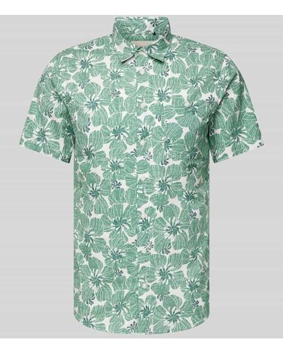 Blend Slim Fit Freizeithemd mit Allover-Print - Grün