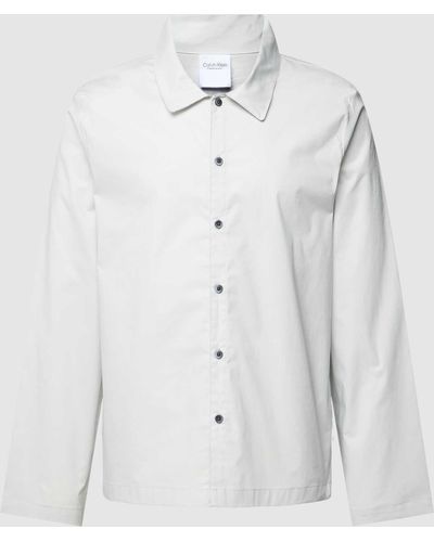 Calvin Klein Pyjama-Oberteil mit Knopfleiste - Weiß