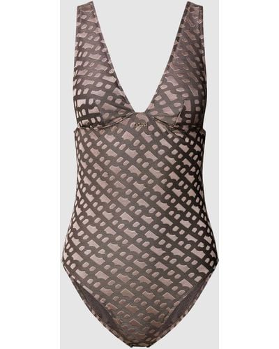 BOSS Badeanzug mit Allover-Muster Modell 'BEATRIX' - Mehrfarbig