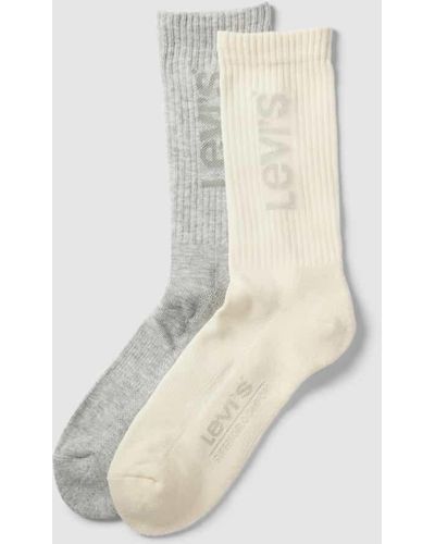 Levi's Socken mit Label-Print im 2er-Pack - Weiß
