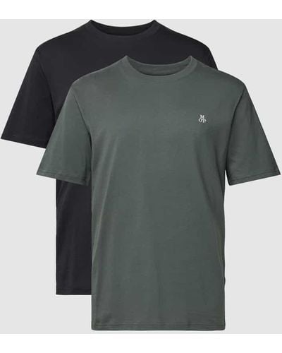 Marc O' Polo T-Shirt mit gerader Passform und Rundhalsausschnitt - Grau