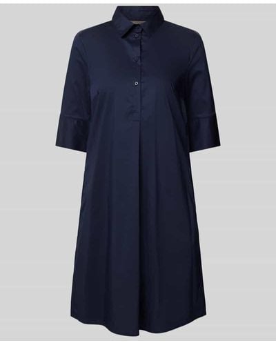 christian berg Knielanges Kleid mit kurzer Knopfleiste - Blau