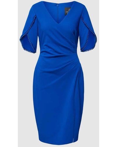 Adrianna Papell Kleid mit unifarbenem Design und asymmetrischen Abschlüssen - Blau