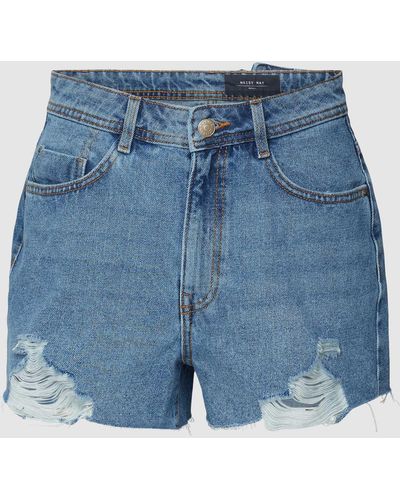 Noisy May Jeansshorts im Destroyed-Look Modell 'DREW' - Blau