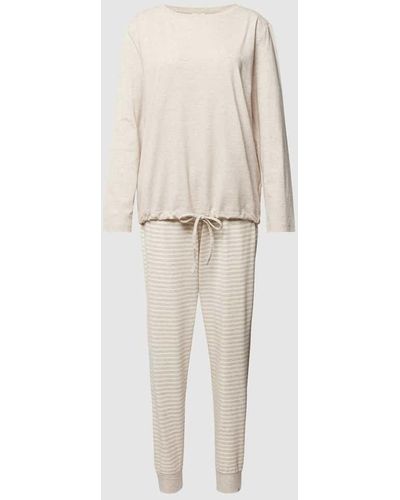 Esprit Pyjama mit Streifenmuster Modell 'MODERN STRIPES' - Natur