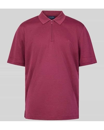 Christian Berg Men Regular Fit Poloshirt mit Logo-Stitching - Rot