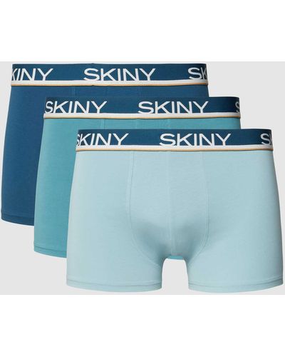 SKINY Trunks mit Label-Details im 3er-Pack - Blau