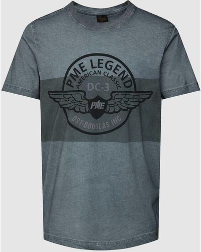 PME LEGEND T-Shirt mit Logo-Print - Grau