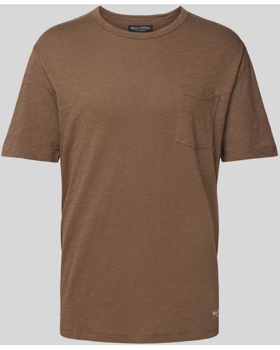 Marc O' Polo T-Shirt mit Rundhalsausschnitt - Braun