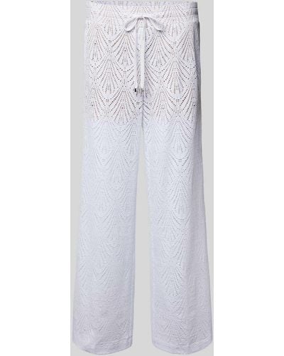 Cambio Broek Met Broderie Anglaise - Wit