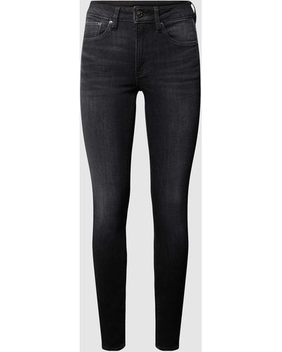 G-Star RAW Skinny Fit High Waist Jeans Met Stretch, Model '3301' - Zwart