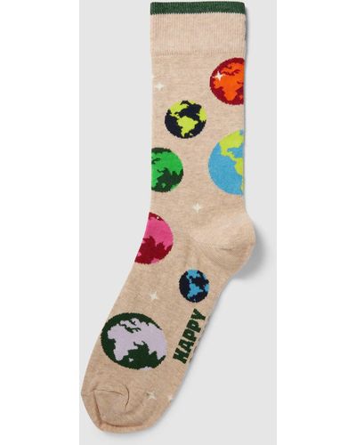 Happy Socks Sokken Met Motiefprint - Naturel