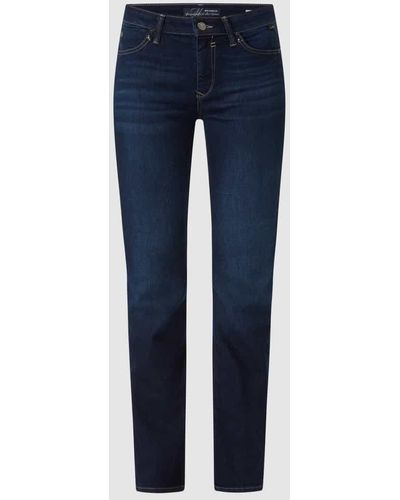 Mavi Straight Fit High Rise Jeans mit Stretch-Anteil Modell 'Kendra' - Blau