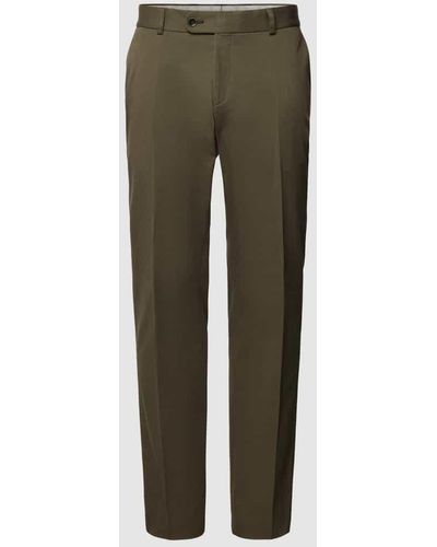 Carl Gross Slim Fit Anzughose mit Bügelfalten Modell 'Tomte' - Grün