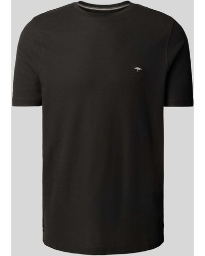 Fynch-Hatton T-shirt Met Logostitching - Zwart