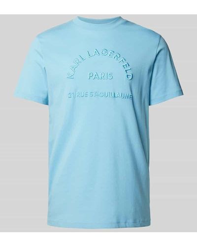 Karl Lagerfeld T-Shirt mit Label-Stitching - Blau