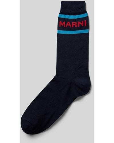 Marni Socken mit Label-Print - Blau