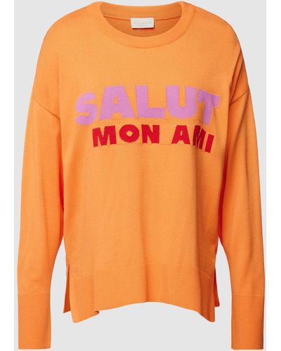 Milano Italy Sweatshirt mit gerippten Abschlüssen - Orange