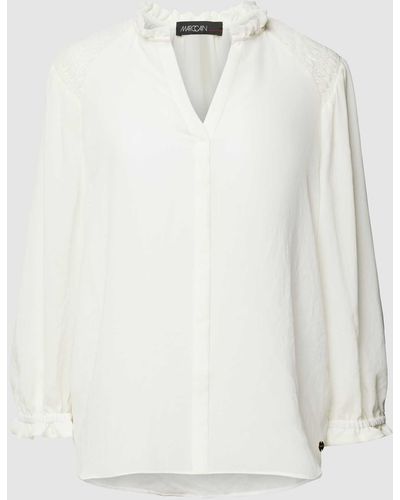 Marc Cain Blouse Met Smokdetails - Wit