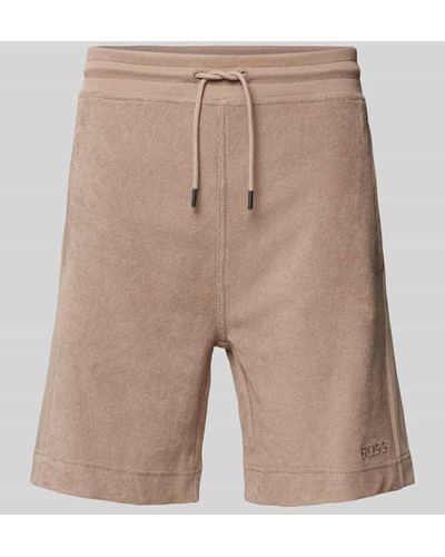 BOSS Shorts aus Frottee mit elastischem Bund - Natur