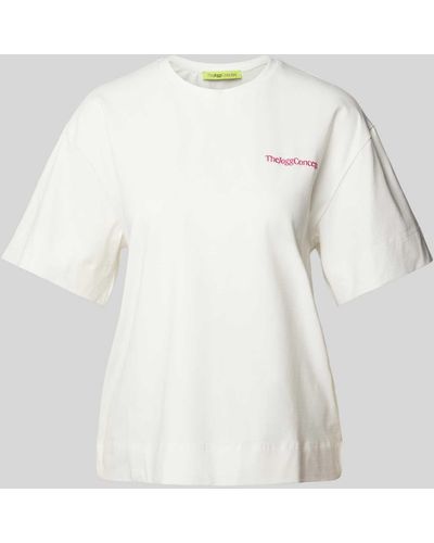 TheJoggConcept T-Shirt mit Label-Print Modell 'SABINA' - Natur