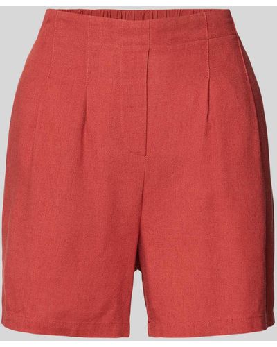 Vero Moda High Waist Shorts aus Viskose-Leinen-Mix - Rot